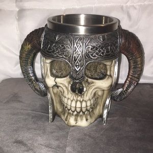 New Stainless steel Viking Skull medieval mug gift